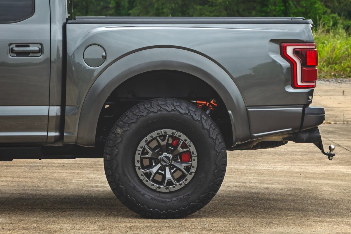 Ford F-150 Raptor Rear Wheel Well Liners - Rough Country - All-Black - 4WD - '17-'20